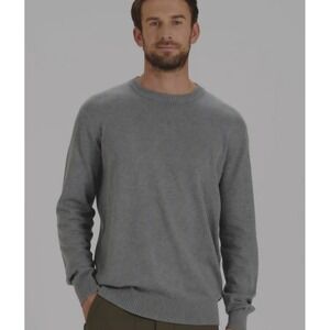 VUORI Cotton Cashmere Blend Gray Pullover Smart Casual Preppy Sweater sz M -L